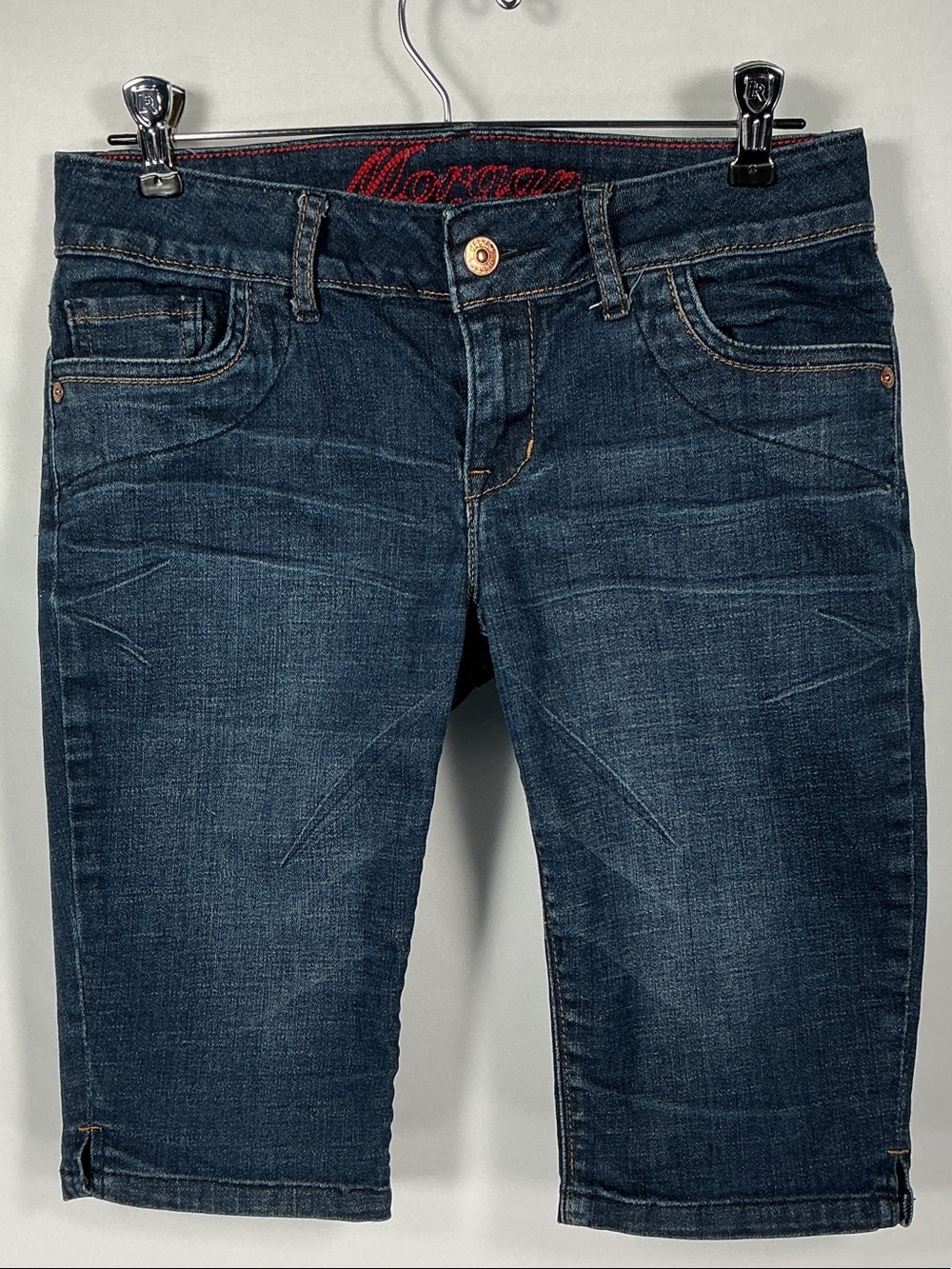dELiA*s Morgan Vintage Dark Wash Denim Bermuda Shorts Size 5/6 Y2K Skater Boho